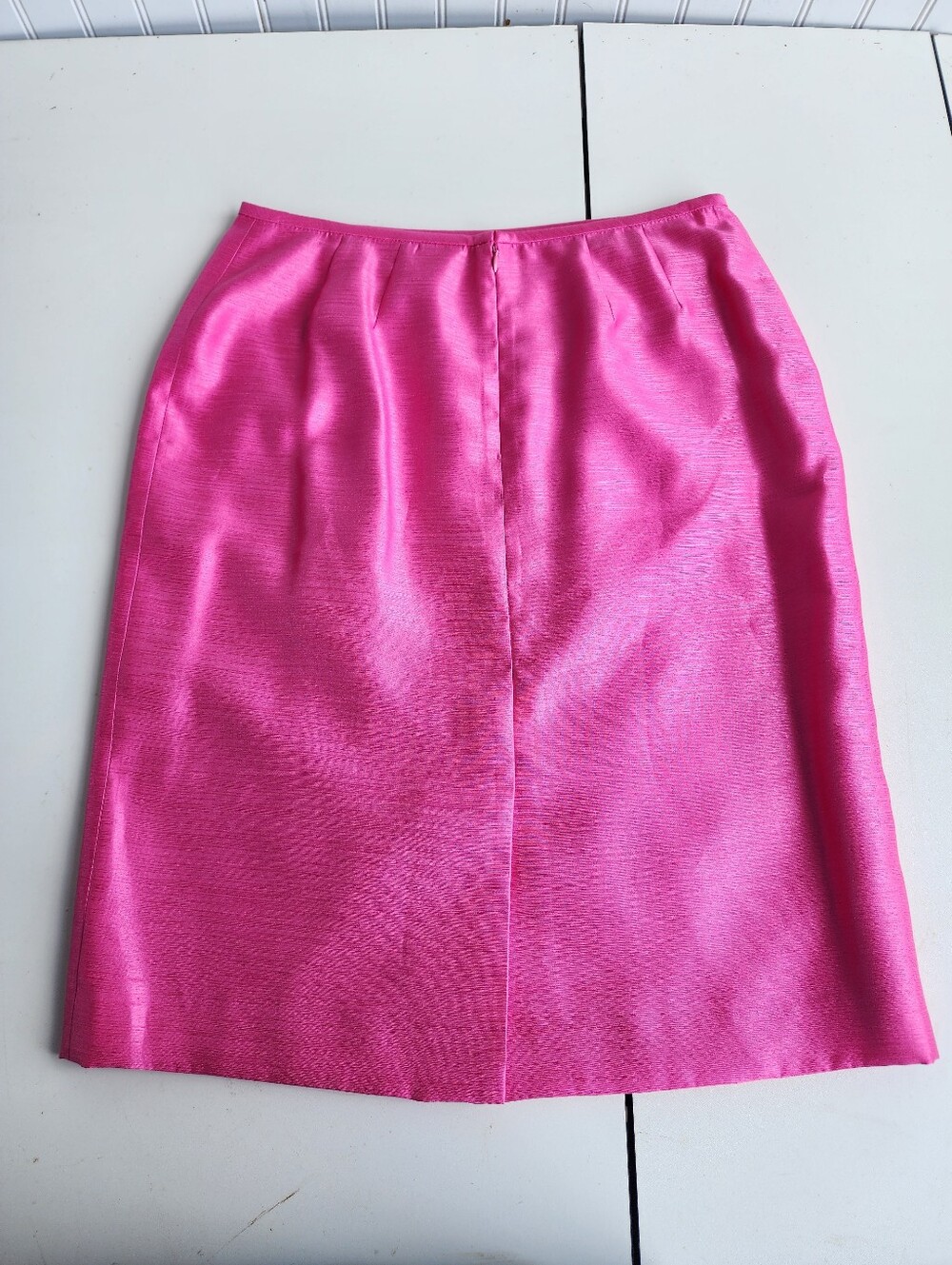Le Suit Suit Skirt Womens Pink Pencil Satin Shiny Lined Sz Petite 8P** - Picture 8 of 10